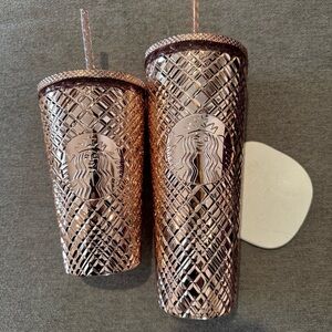 Starbucks Metallic Pink Tumbler Duo